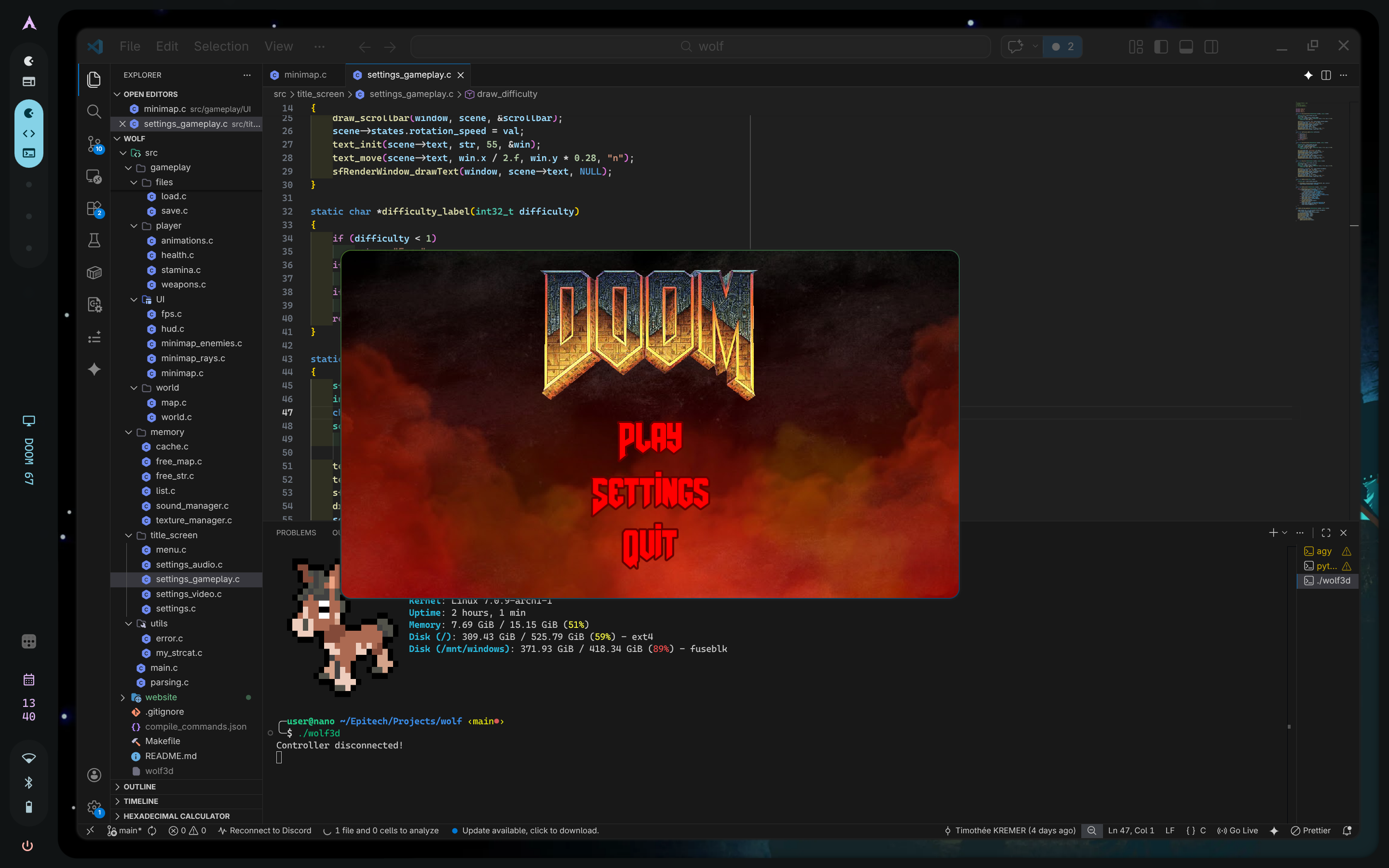 DOOM 67 — Title screen